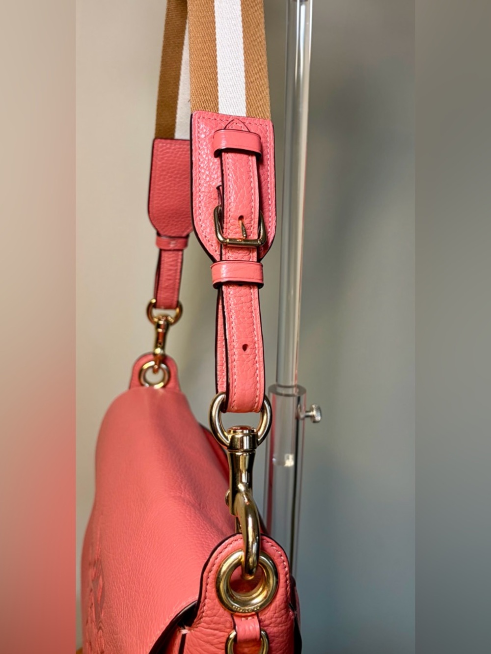 Coach Jess Messenger Pink Pebble Leather Crossbody 72703 - Picture 6 of 17